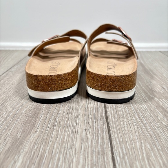 Corkys Sandals - Beach Babe Beige Sparkle Leopard Print Size 7 - Picture 4 of 7